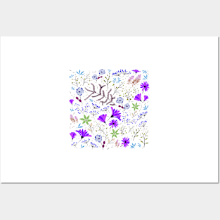 Purple spring colorful garden Posters and Art